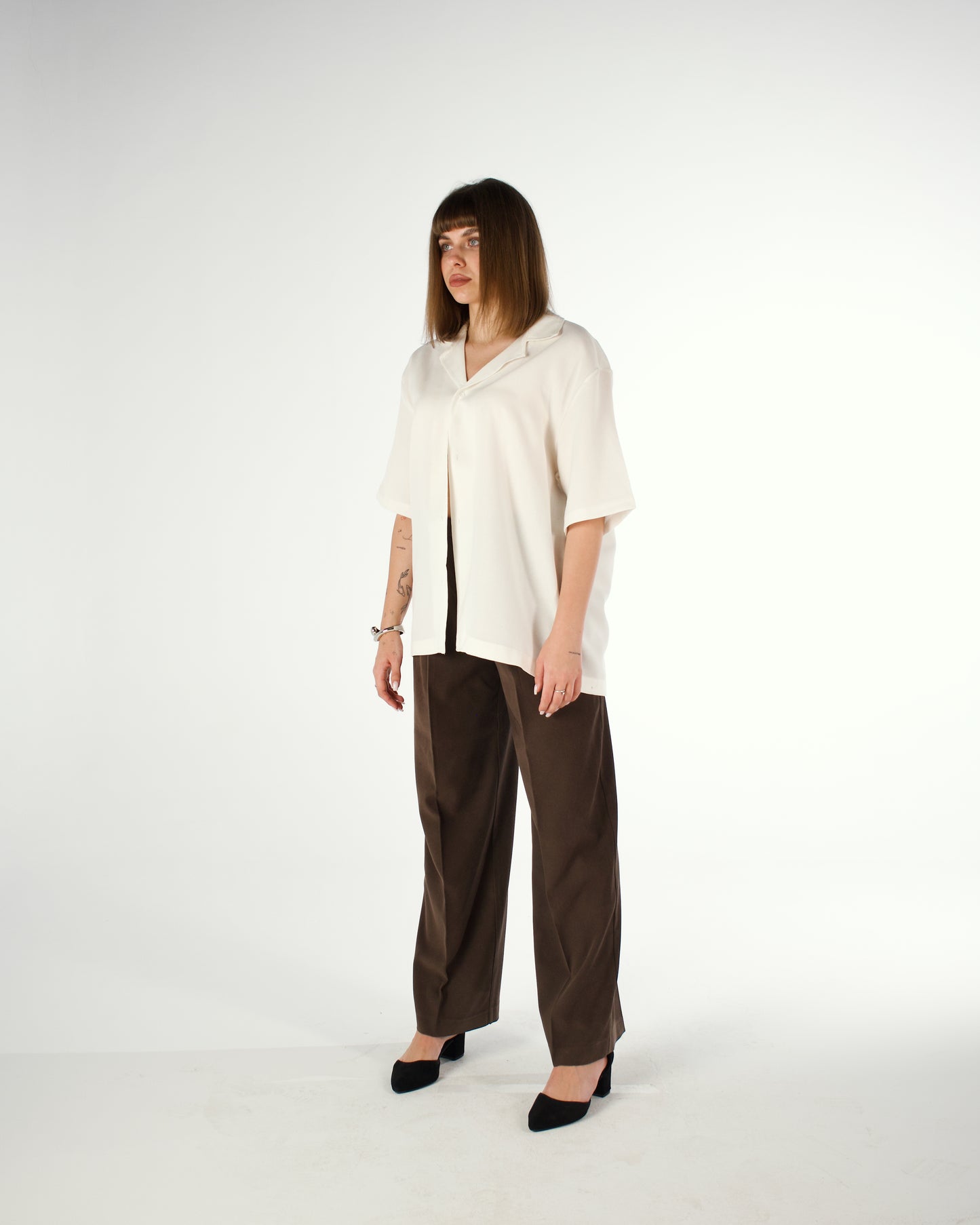 Oversized Egyptian cotton short sleeved shirt - LUNATIQS
