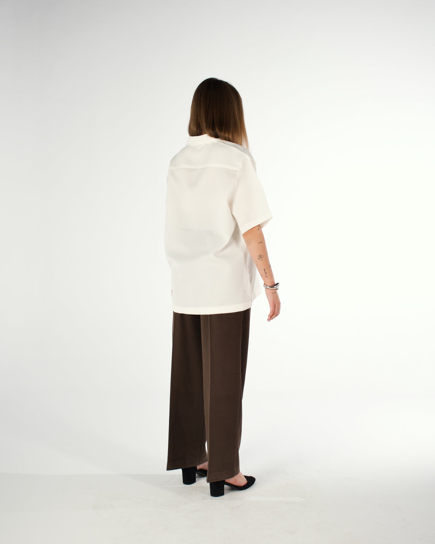 Oversized Egyptian cotton short sleeved shirt - LUNATIQS