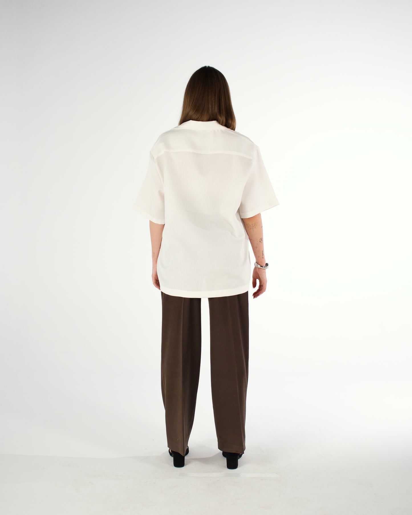 Oversized Egyptian cotton short sleeved shirt - LUNATIQS