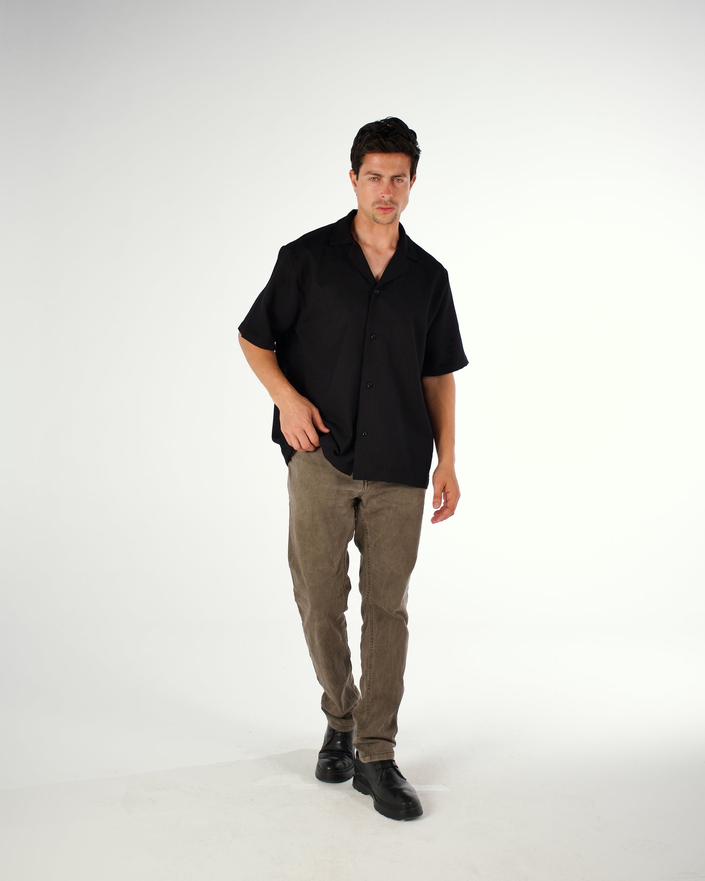 Oversized Egyptian cotton short sleeved shirt - LUNATIQS