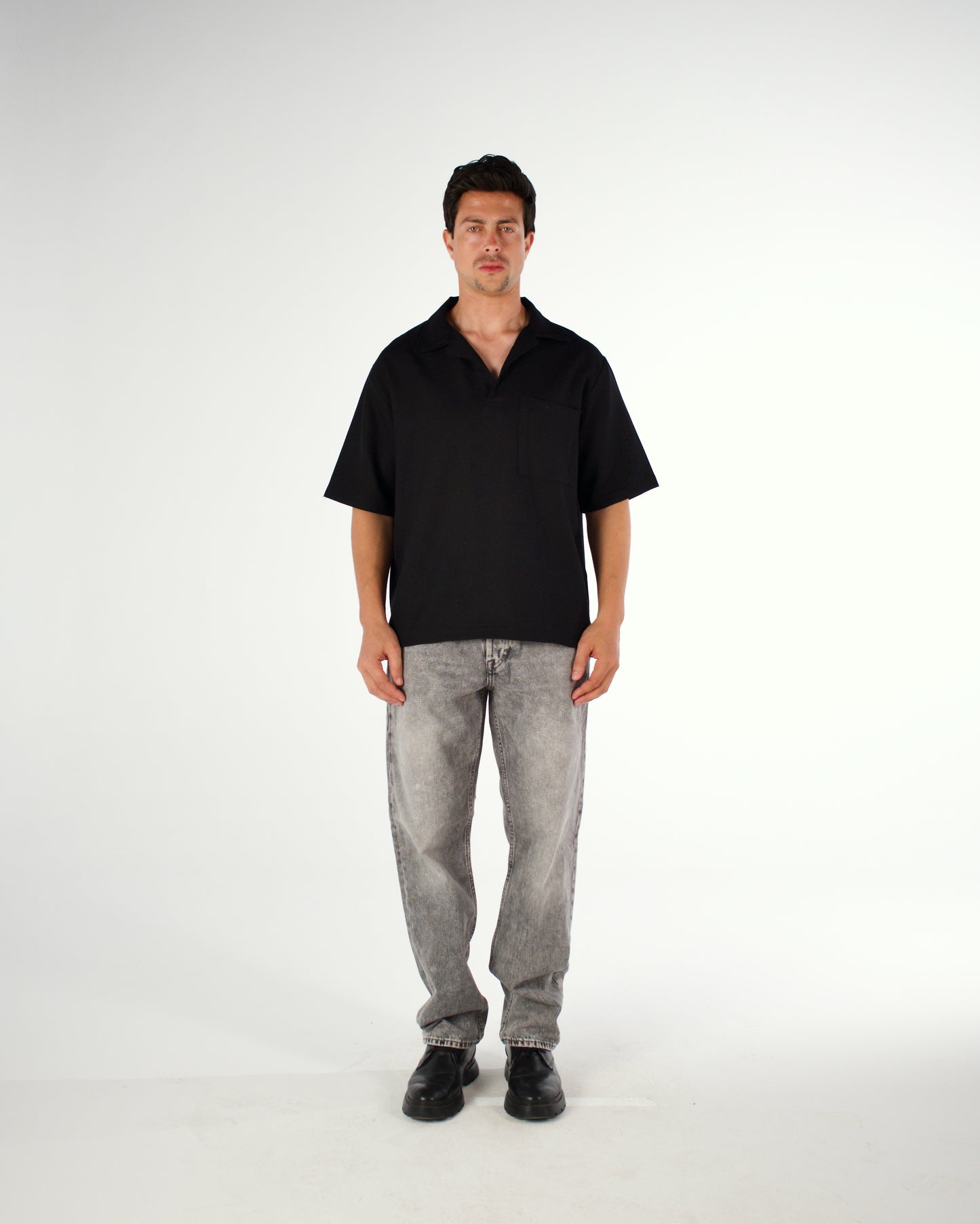 Oversized Egyptian cotton short sleeved polo shirt - LUNATIQS