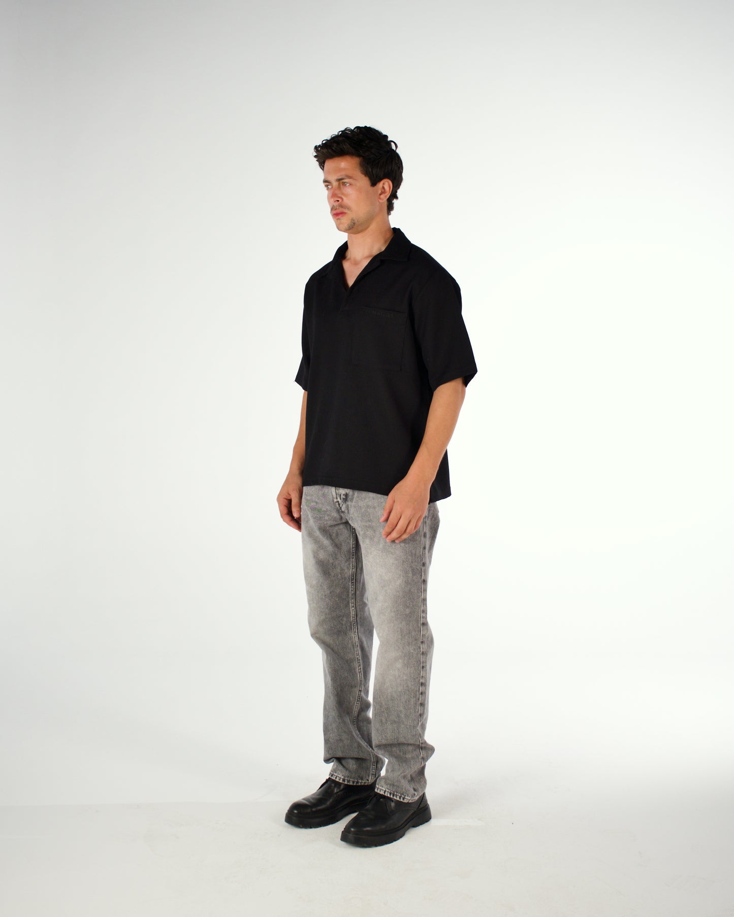 Oversized Egyptian cotton short sleeved polo shirt - LUNATIQS