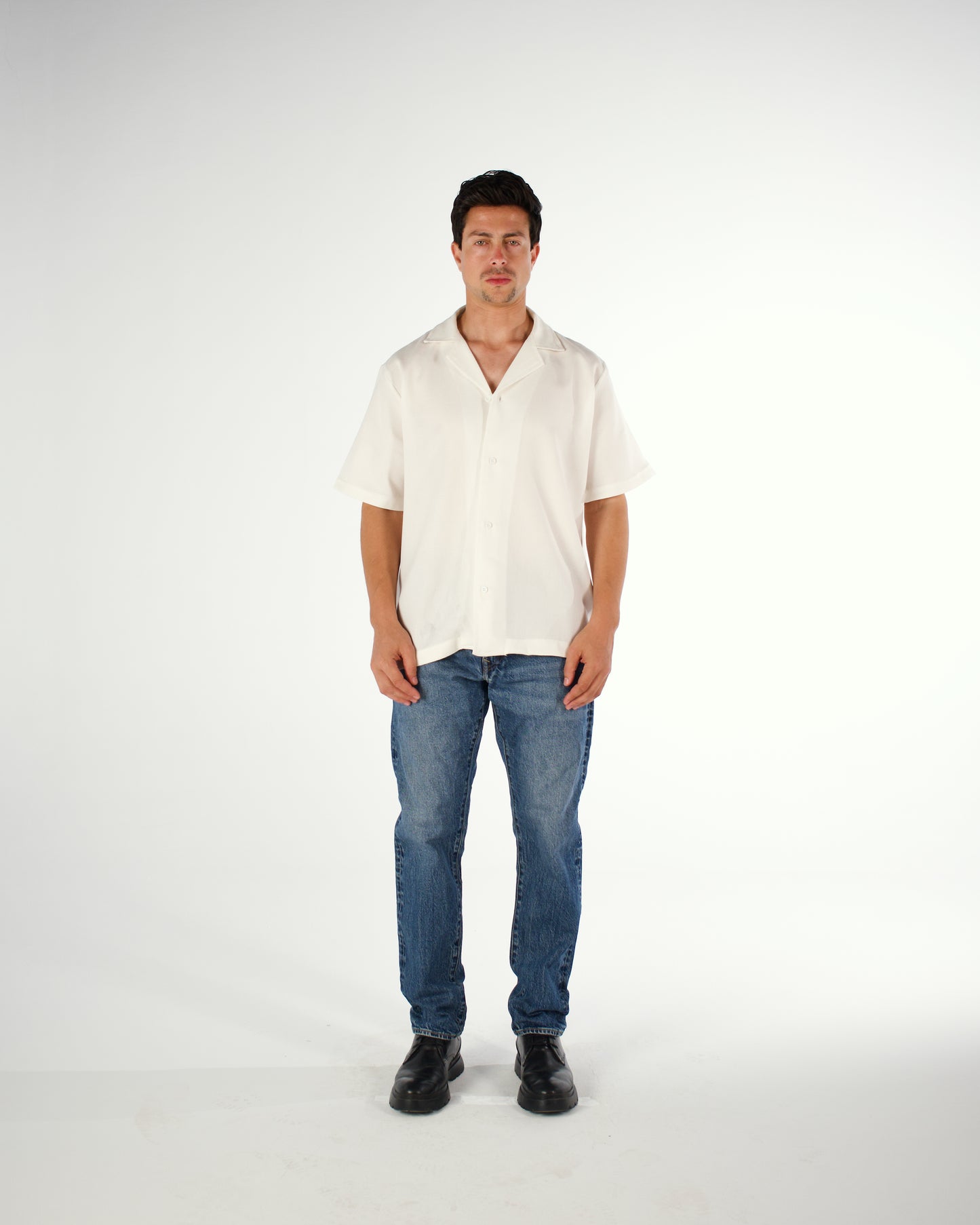 Oversized Egyptian cotton short sleeved shirt