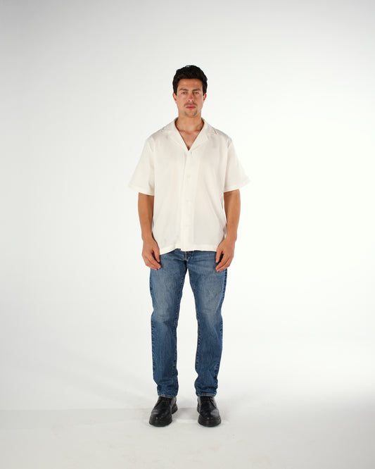 Oversized Egyptian cotton short sleeved shirt