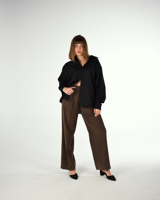 Oversized Egyptian cotton long sleeved shirt