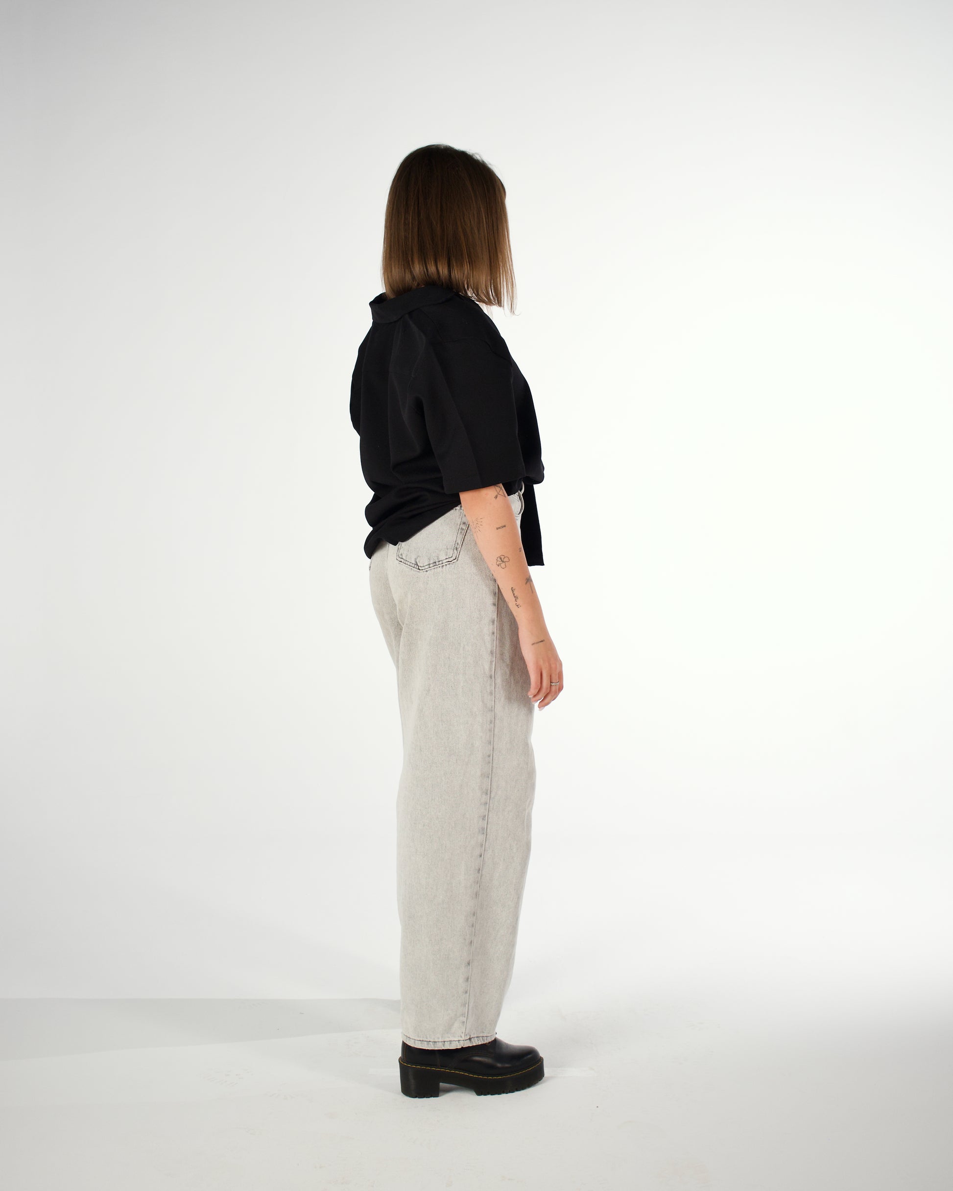 Oversized Egyptian cotton short sleeved shirt - LUNATIQS