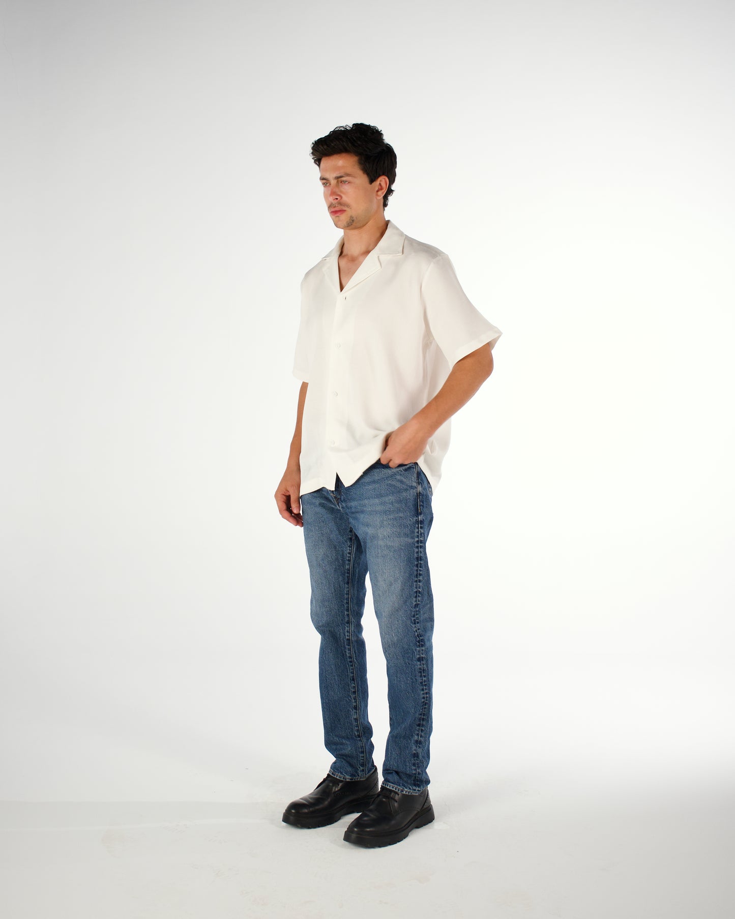 Oversized Egyptian cotton short sleeved shirt