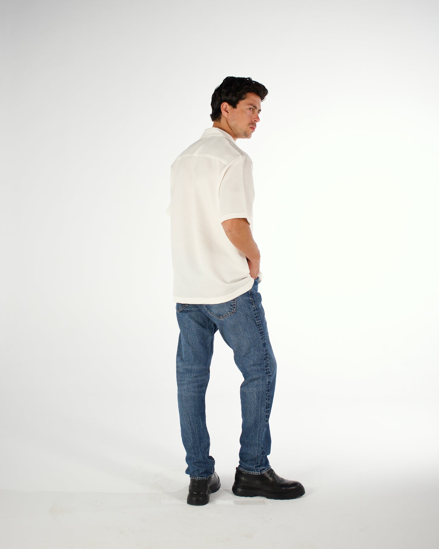 Oversized Egyptian cotton short sleeved shirt