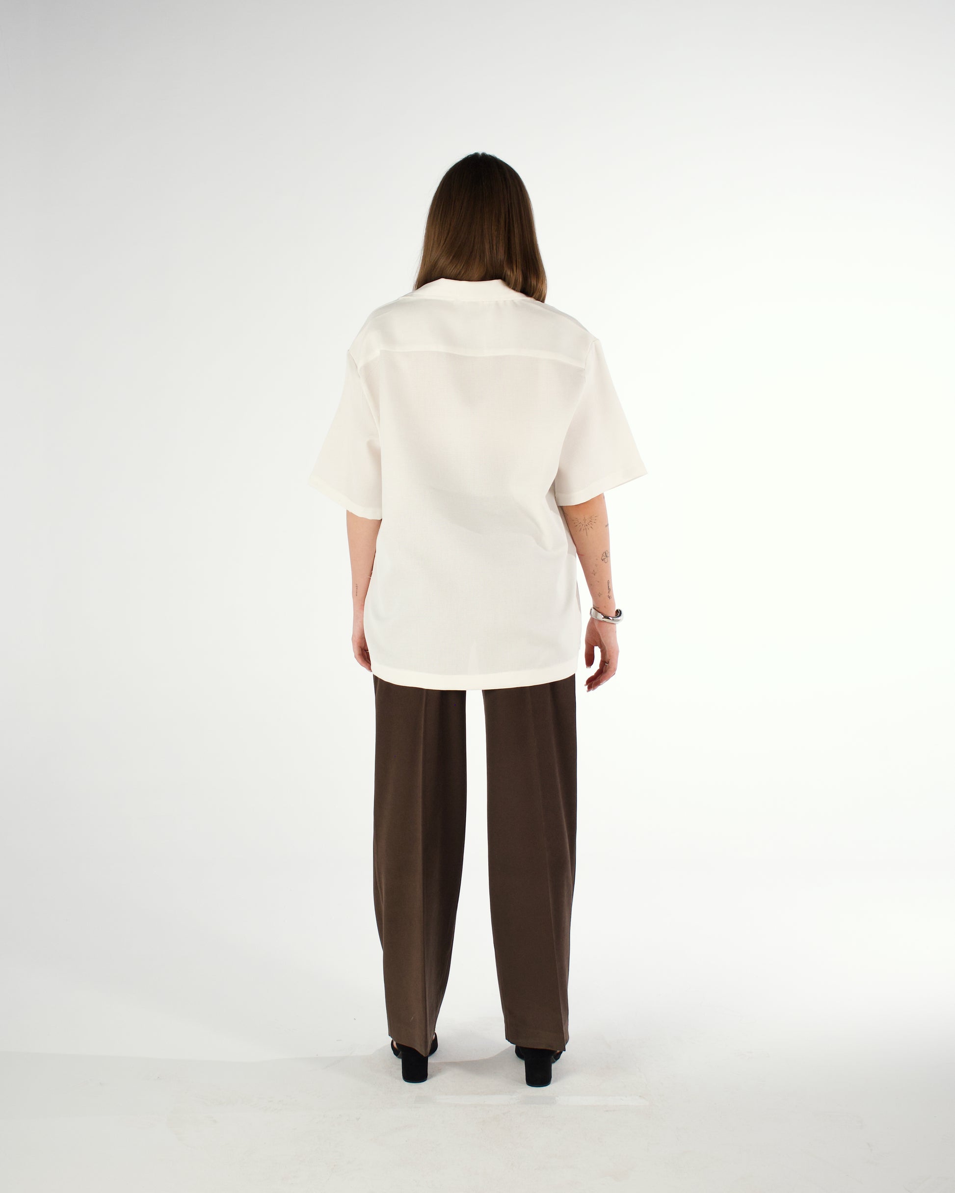 Oversized Egyptian cotton short sleeved shirt - LUNATIQS
