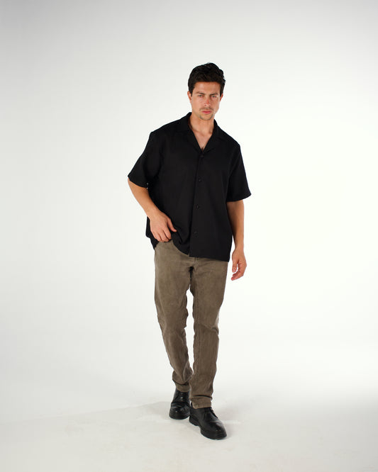 Oversized Egyptian cotton short sleeved shirt