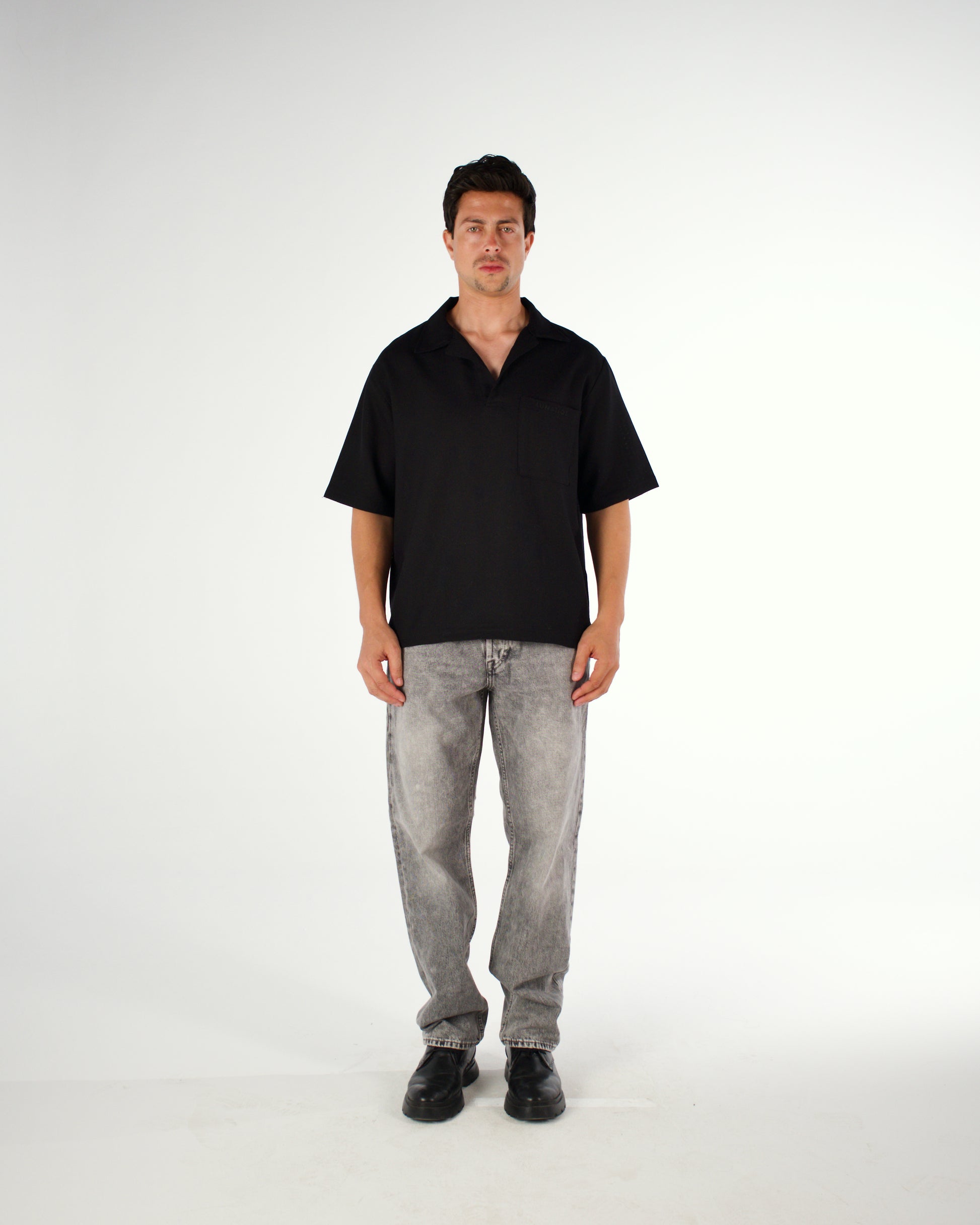 Oversized Egyptian cotton short sleeved polo shirt - LUNATIQS