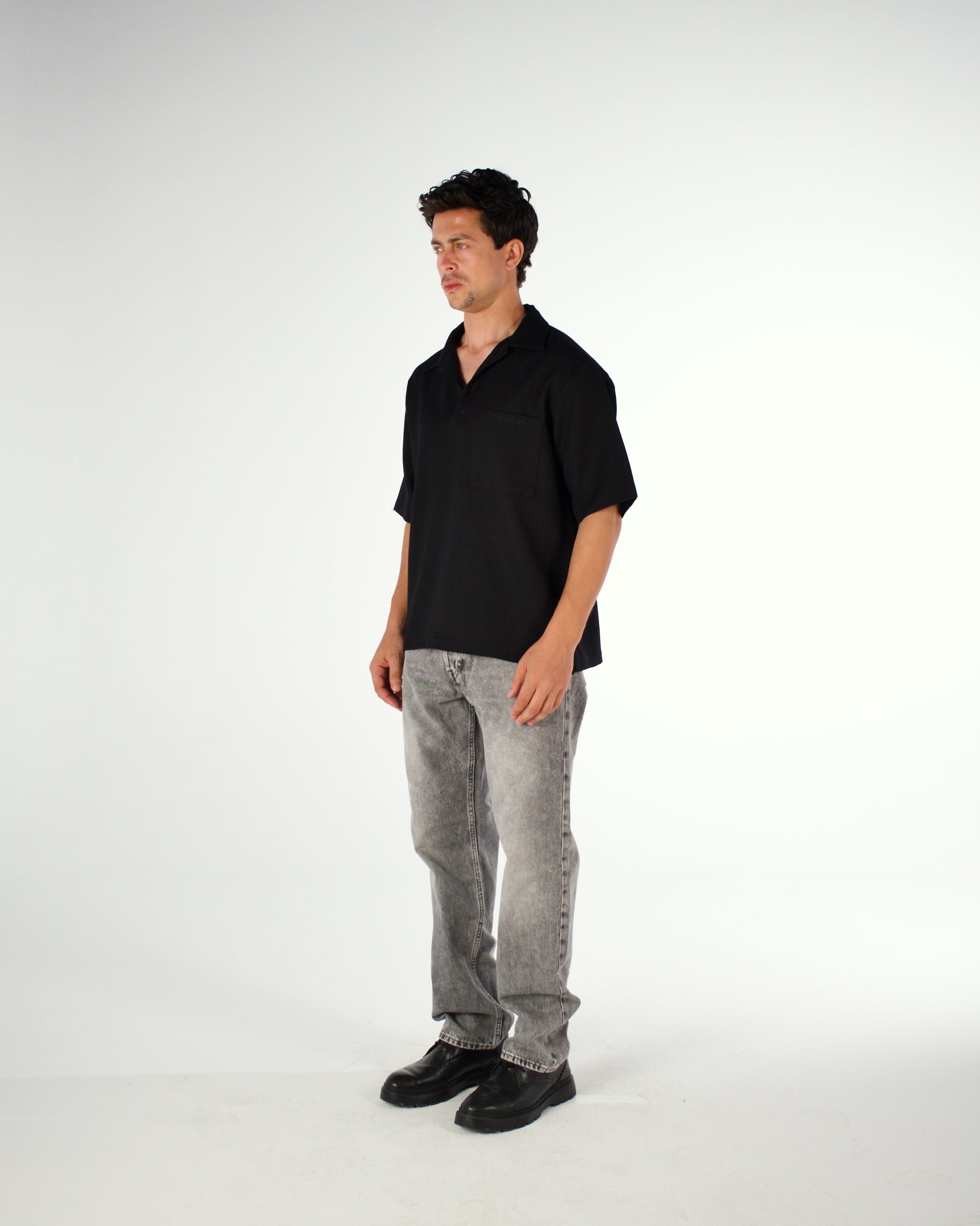 Oversized Egyptian cotton short sleeved polo shirt - LUNATIQS